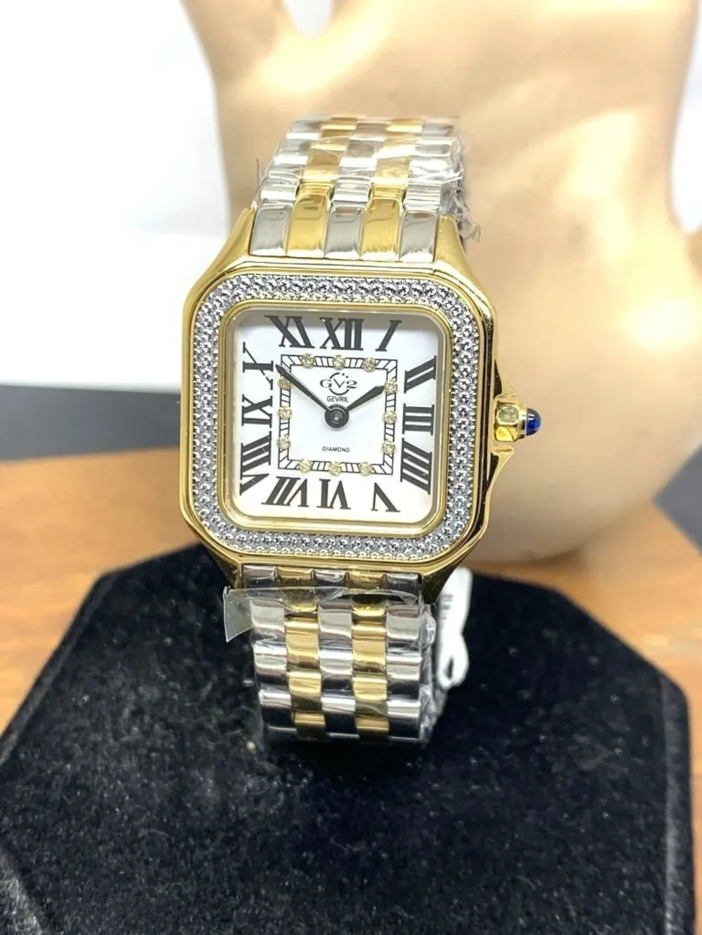 GV2 by Gevril Women's Watch 12113 Swiss Quartz Diamond Two Tone Steel 27.5mm